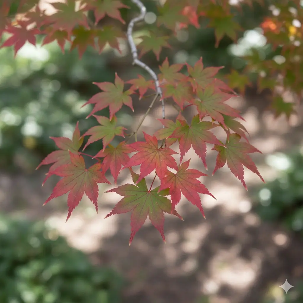 Japanese maple leaf sample identification photo
